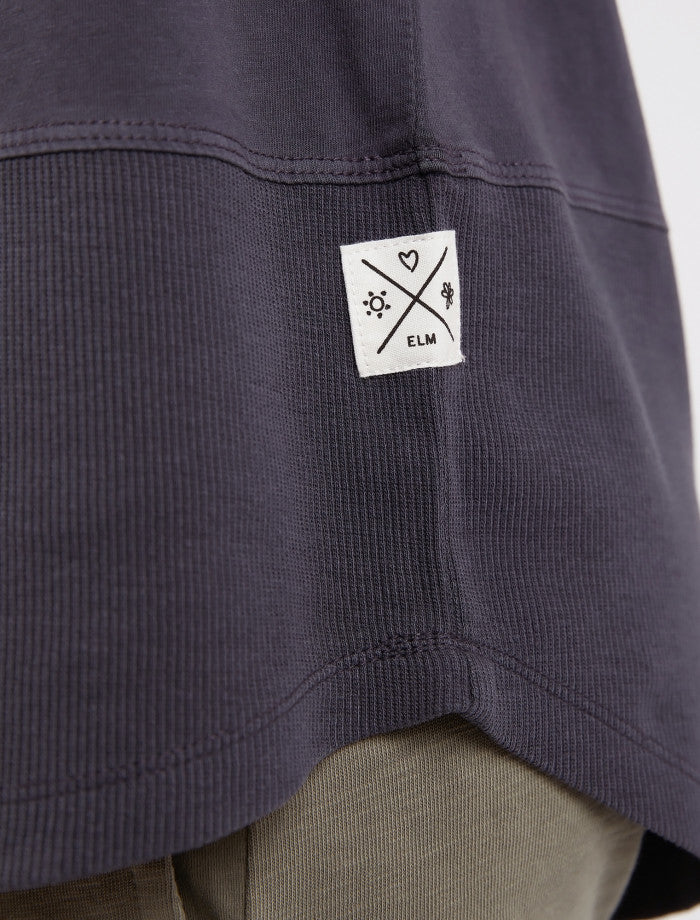 Rib Long Sleeve Tee | Navy
