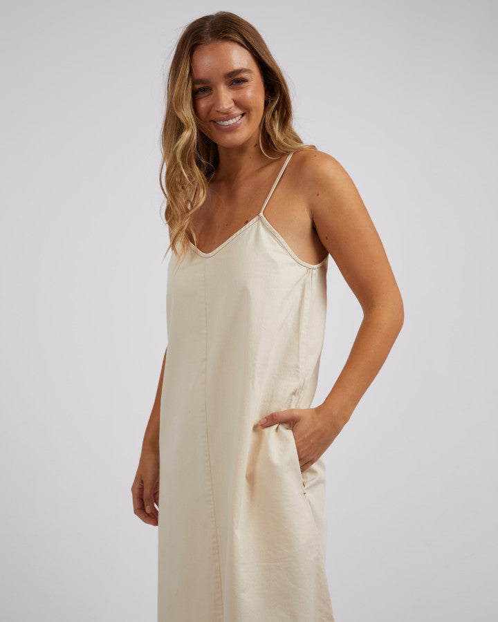 Roma Denim Dress | Ecru