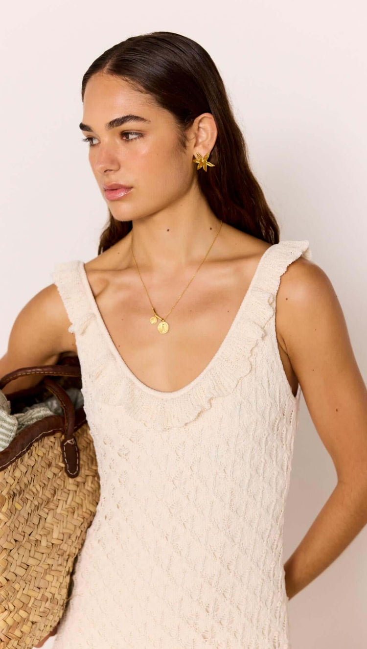 Sabine Pointelle Midi Dress