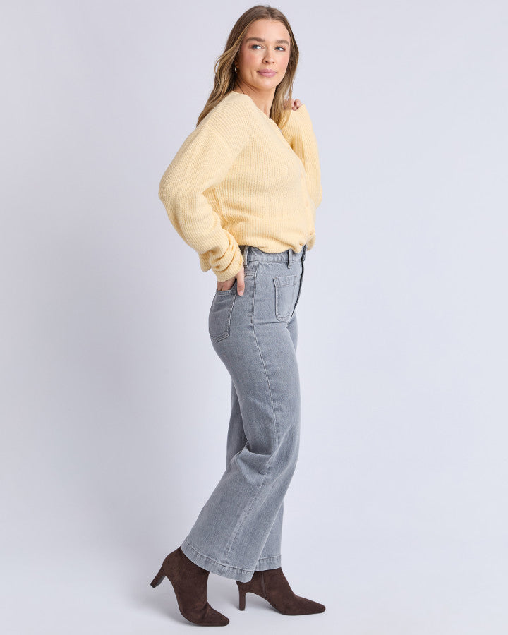 Sarah Wide Leg Jean | Washed Grey