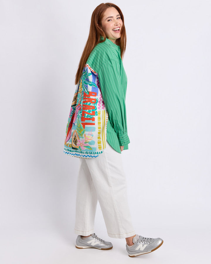 Tropical Muse Shirt Greenbriar Stripe