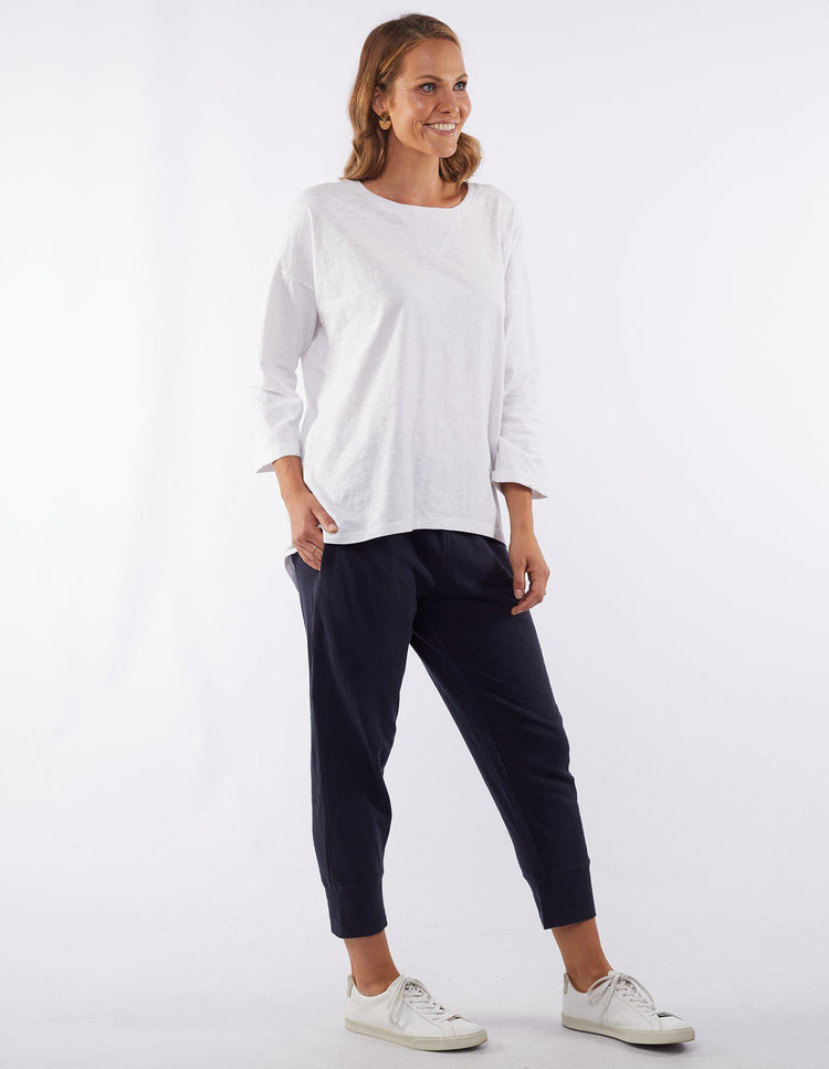 Annie 3/4 Sleeve Tee | White