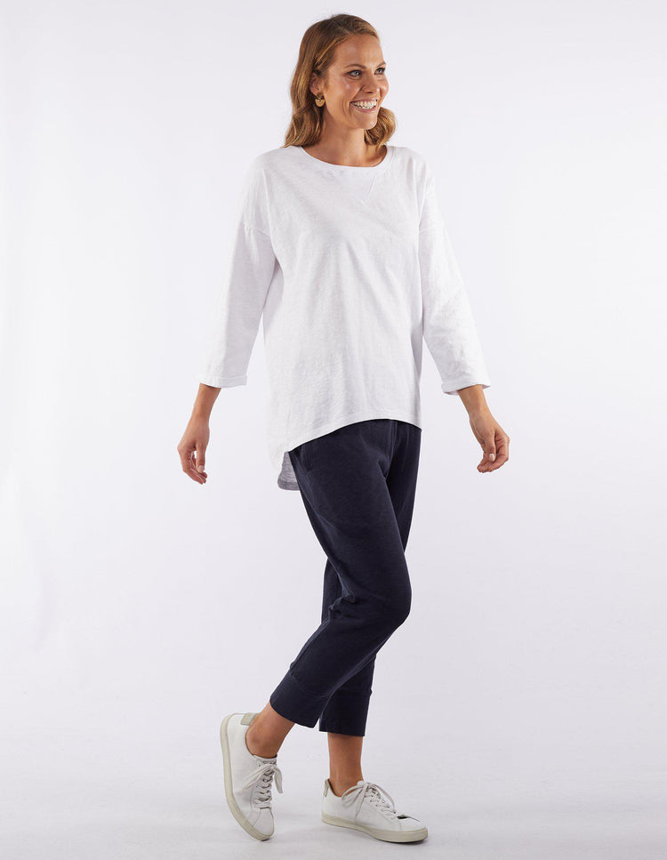 Annie 3/4 Sleeve Tee | White
