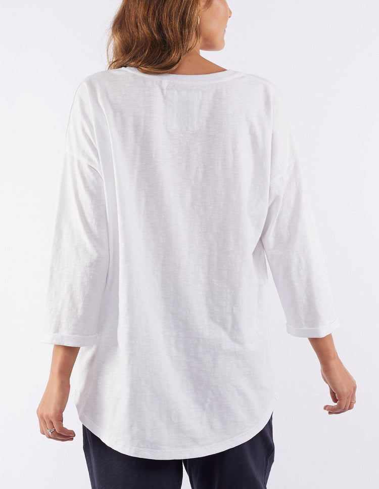 Annie 3/4 Sleeve Tee | White