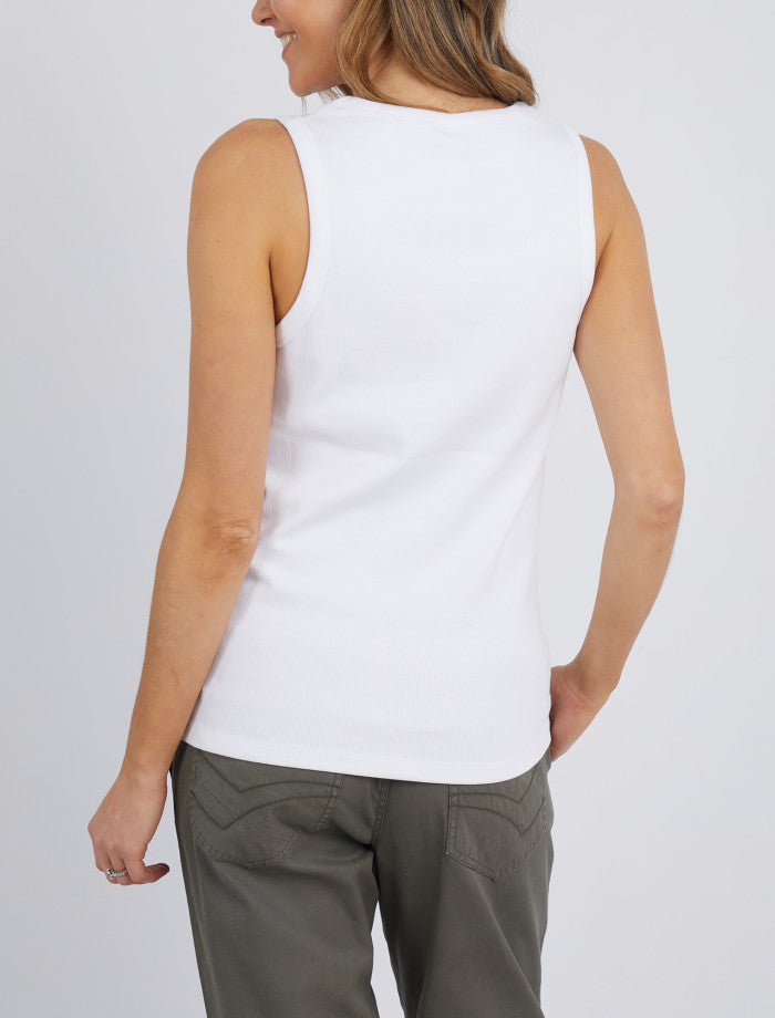 Rib Crew Tank | White