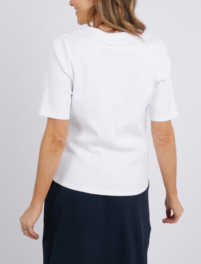 Rib Scoop Tee | White