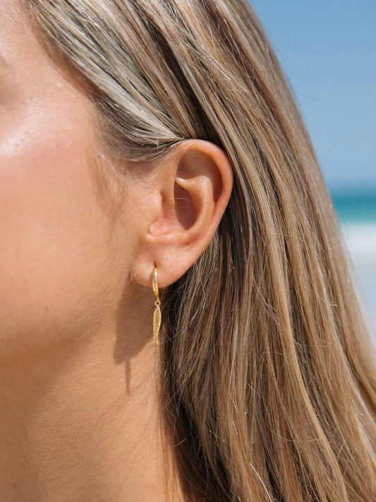 Sardine Hoops in 18k Gold