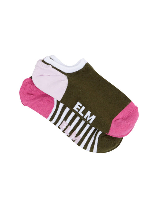 No Show Sock 2 Pack - Gem | Stripe Green/Pink