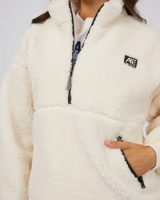 Amara Quarter Zip Teddy | Vintage White