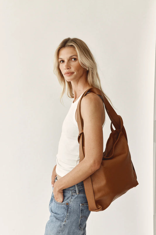 Bella Dark Tan 2-in-1 Convertible Backpack Tote