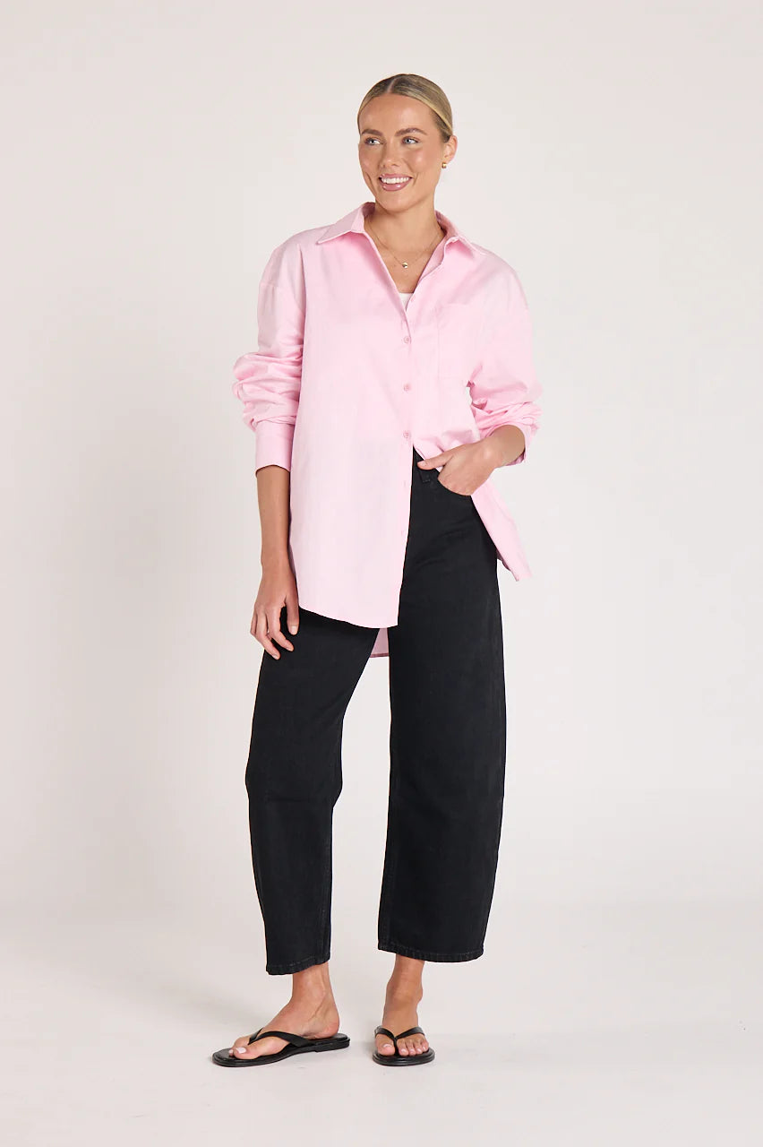 Lola Cropped Barrel Jean | Black