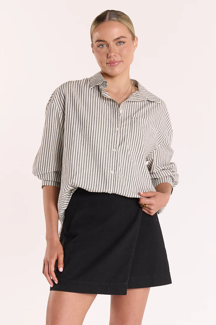 Emily Shirt | Coal Stripe