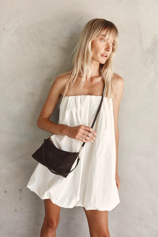 Ashley | Dark Chocolate Suede Crossbody Bag