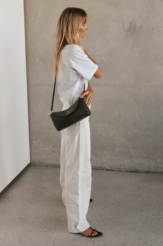 Sloane Dark Chocolate Leather Convertible Clutch
