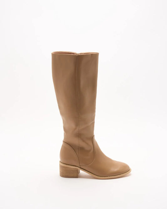 Malia Fawn Leather Knee High Boot