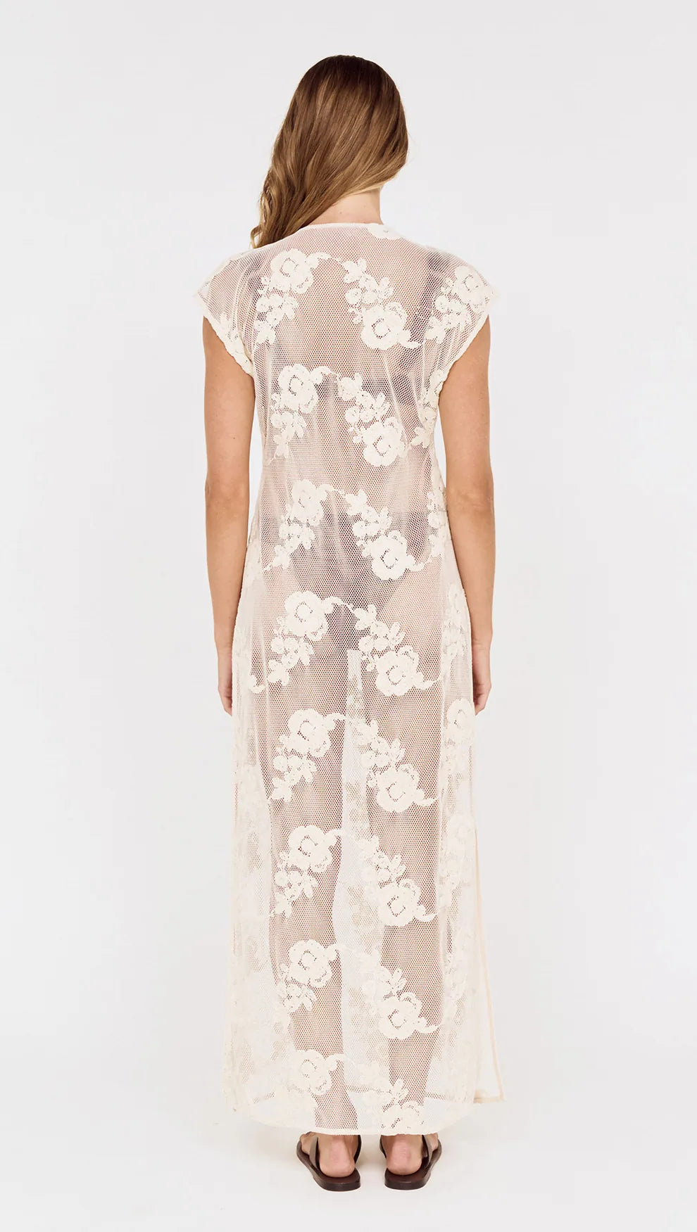 Zephyra Embroidered Net Maxi Dress