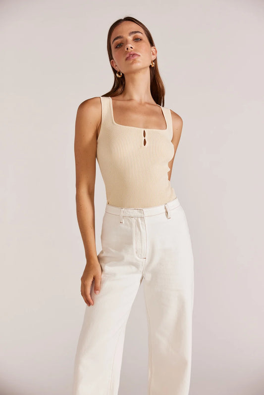 Halle Knit Tank | Natural