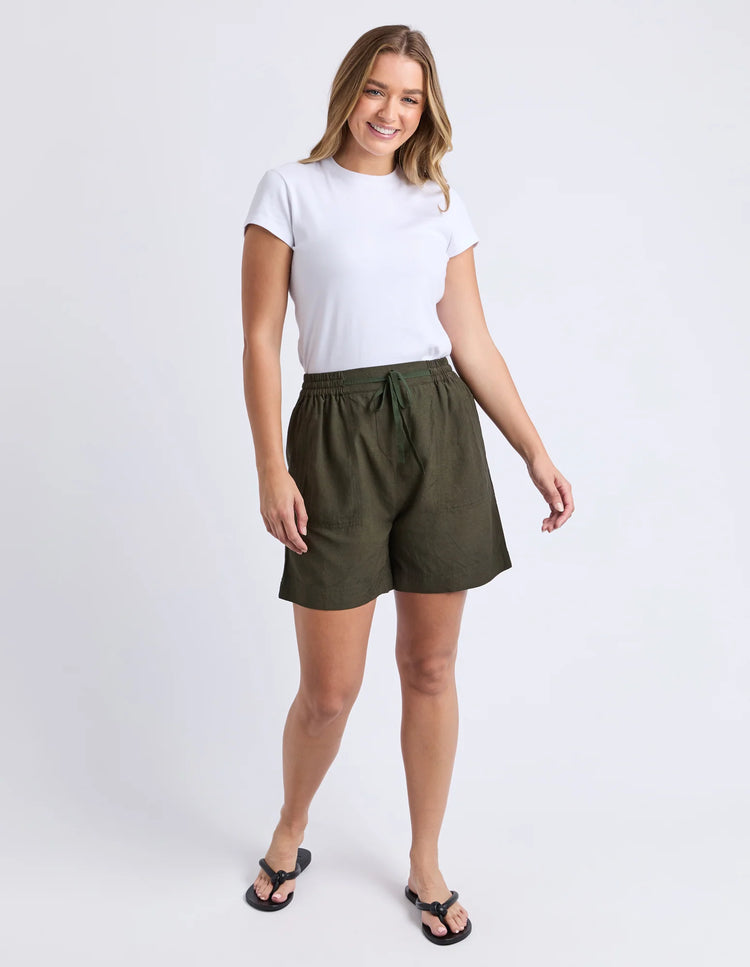 Margi Long Line Shorts | Khaki