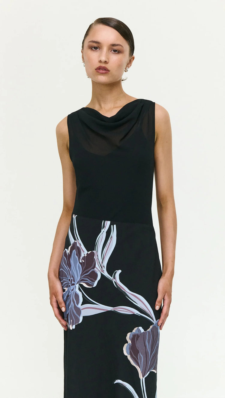 Stas Bias Combo Midi Dress
