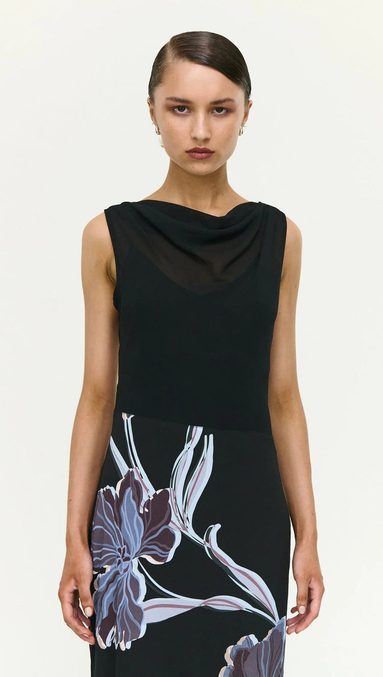 Stas Bias Combo Midi Dress
