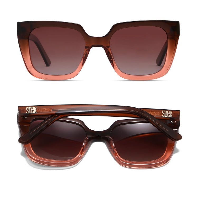 HARPER OMBRE BROWN - Bio Acetate Gradient Pink Frame l Brown Graduated Polarised Lens