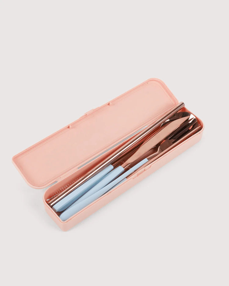 Take Me Away Cutlery Kit | Rose Gold & Powder Blue