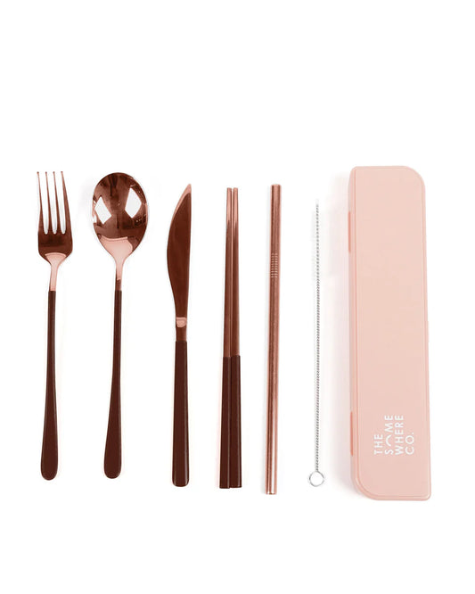 Take Me Away Cutlery Kit | Rose Gold & Chocolate
