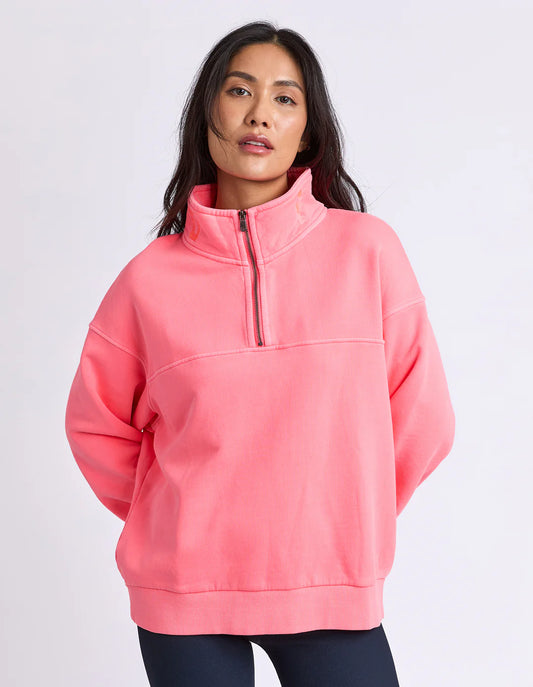 College Zip Crew | Neon Pink