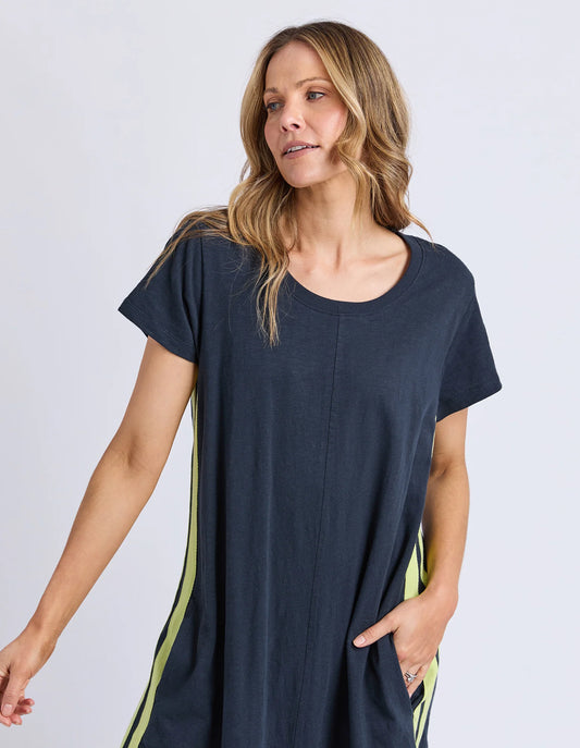 Recovery Dress | Navy & Neon Yellow