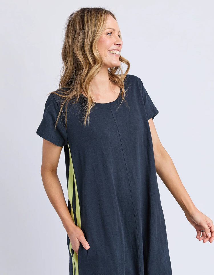 Recovery Dress | Navy & Neon Yellow