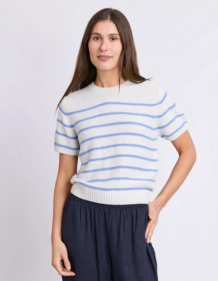 Blair Short Sleeve Knit | Blue Stripe