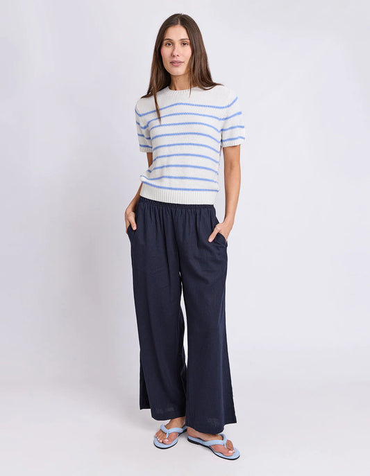Blair Short Sleeve Knit | Blue Stripe