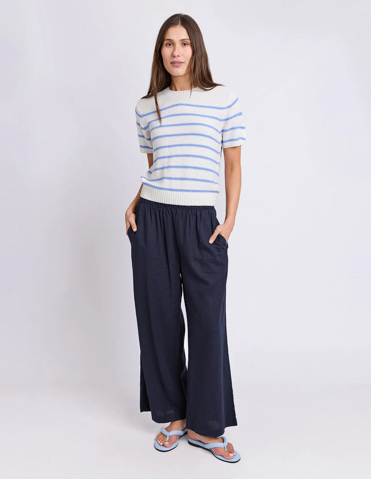 Blair Short Sleeve Knit | Blue Stripe