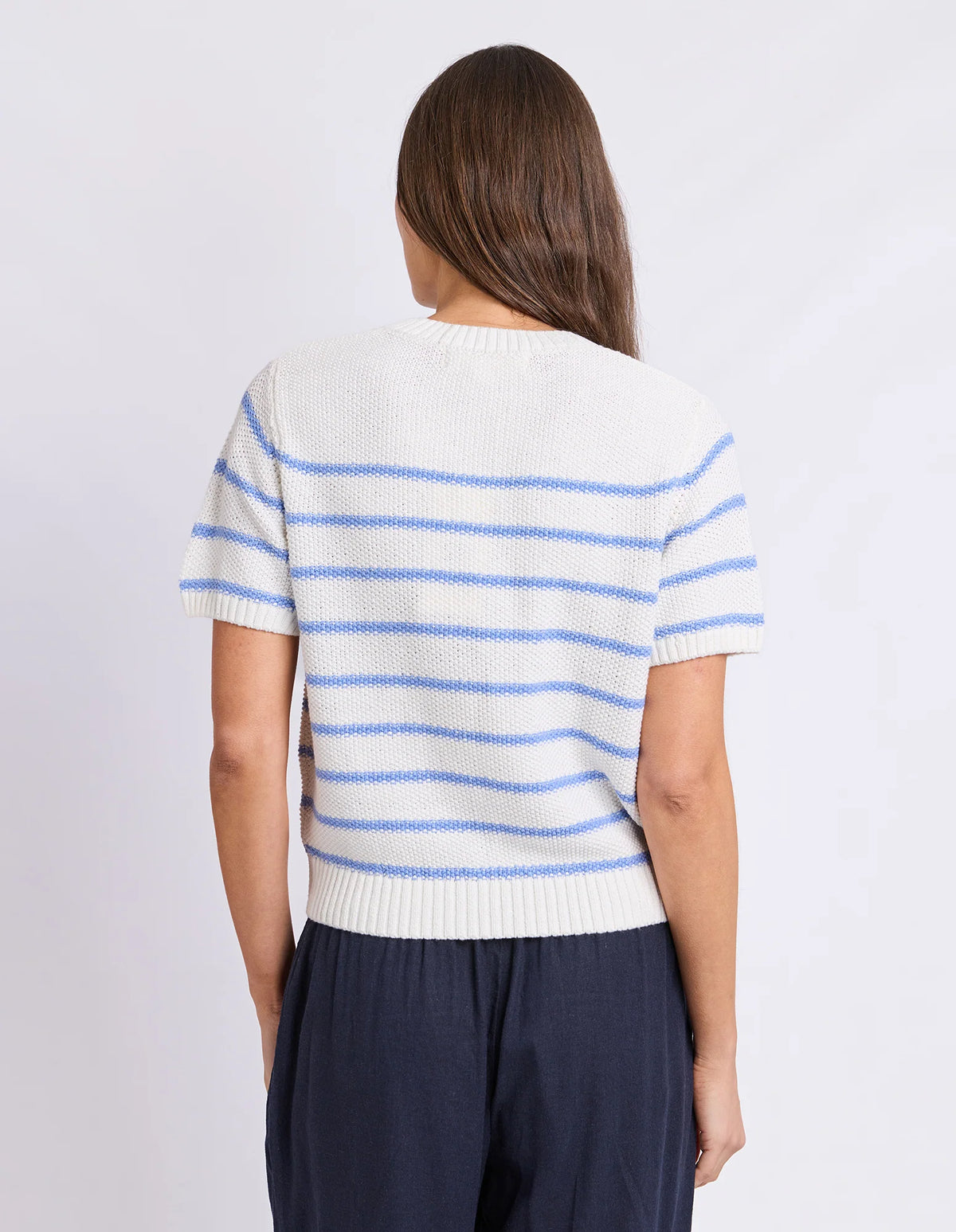 Blair Short Sleeve Knit | Blue Stripe