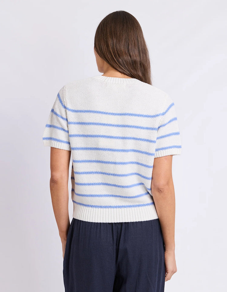 Blair Short Sleeve Knit | Blue Stripe