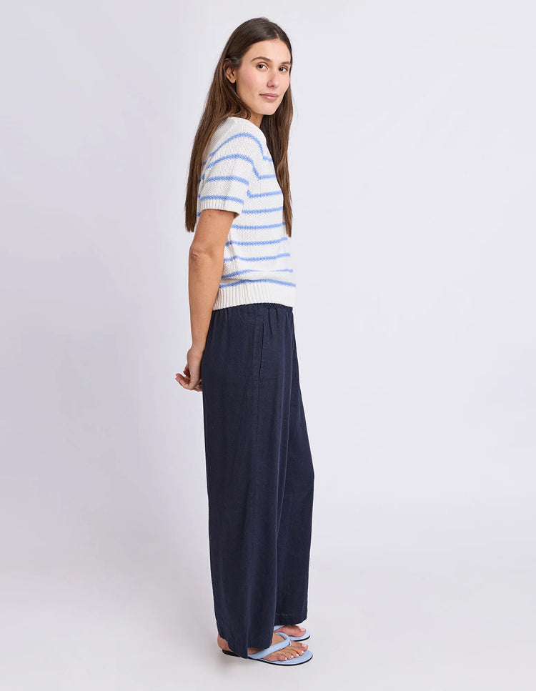 Blair Short Sleeve Knit | Blue Stripe