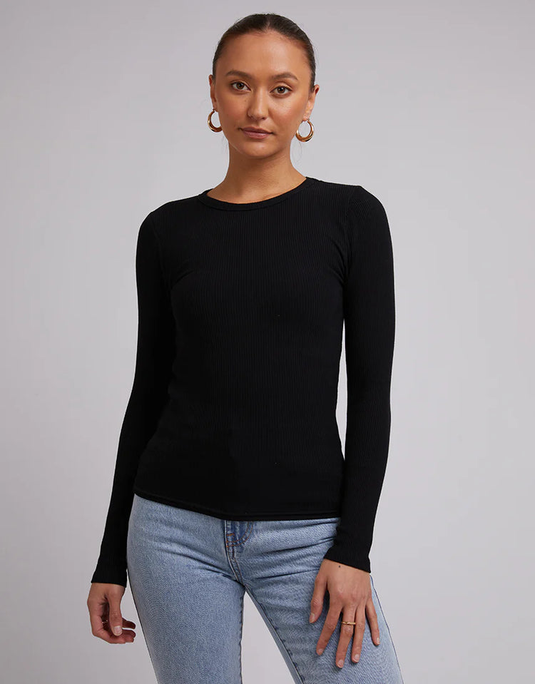 Rib L/S Tee | Black