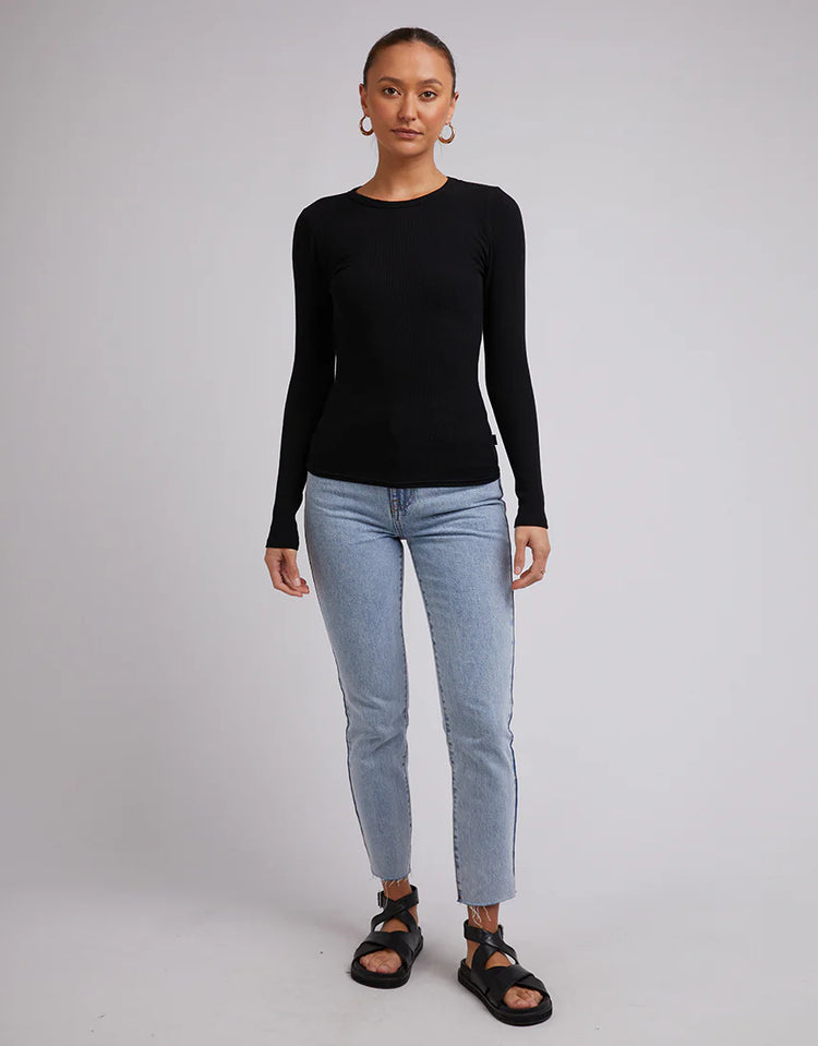Rib L/S Tee | Black