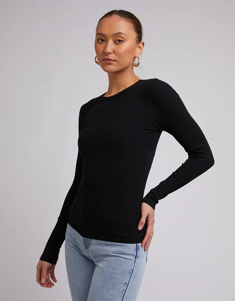 Rib L/S Tee | Black