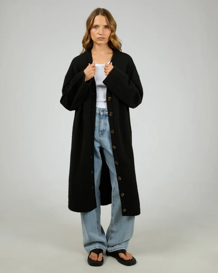 Willow Knit Longline Cardigan | Black