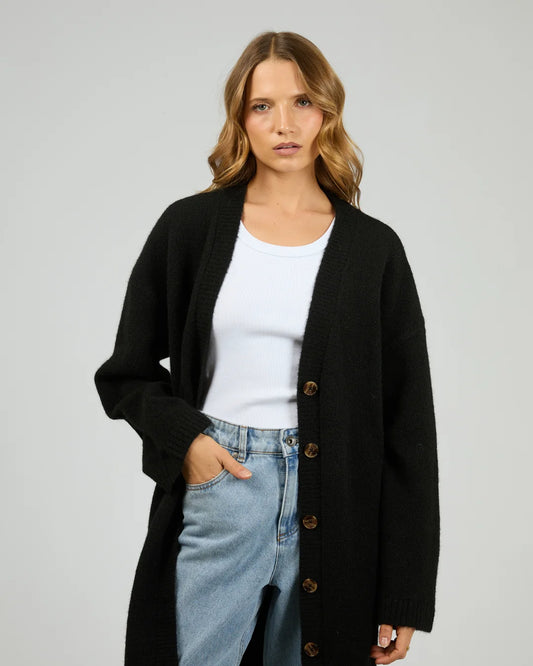 Willow Knit Longline Cardigan | Black