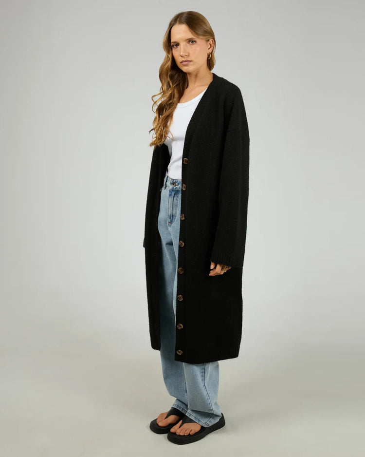 Willow Knit Longline Cardigan | Black