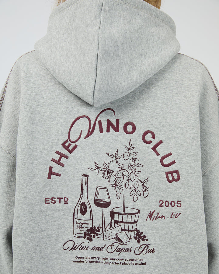 Vino Relaxed Hoodie | Grey Marle