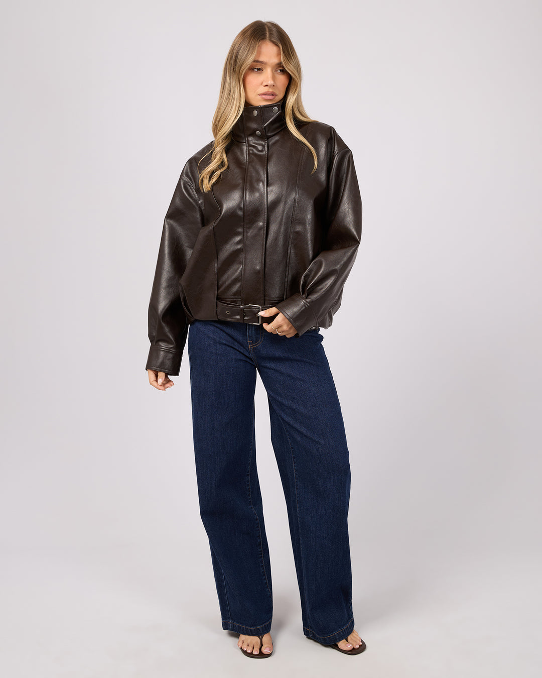 Jaynee Funnel Neck Jacket | Chocolate