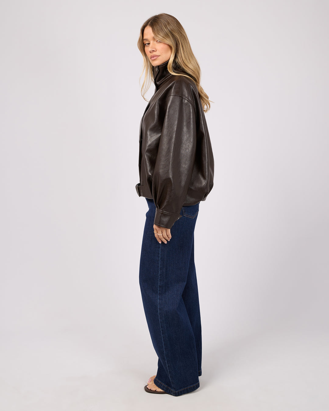 Jaynee Funnel Neck Jacket | Chocolate