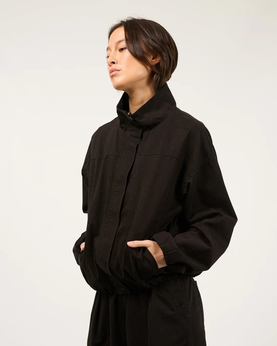 Margo Funnel Neck Jacket | Choc