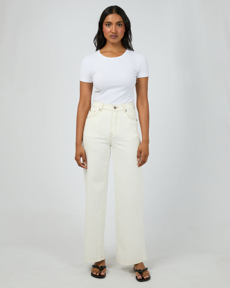 Jacqui Wide Leg Jean | Vintage White