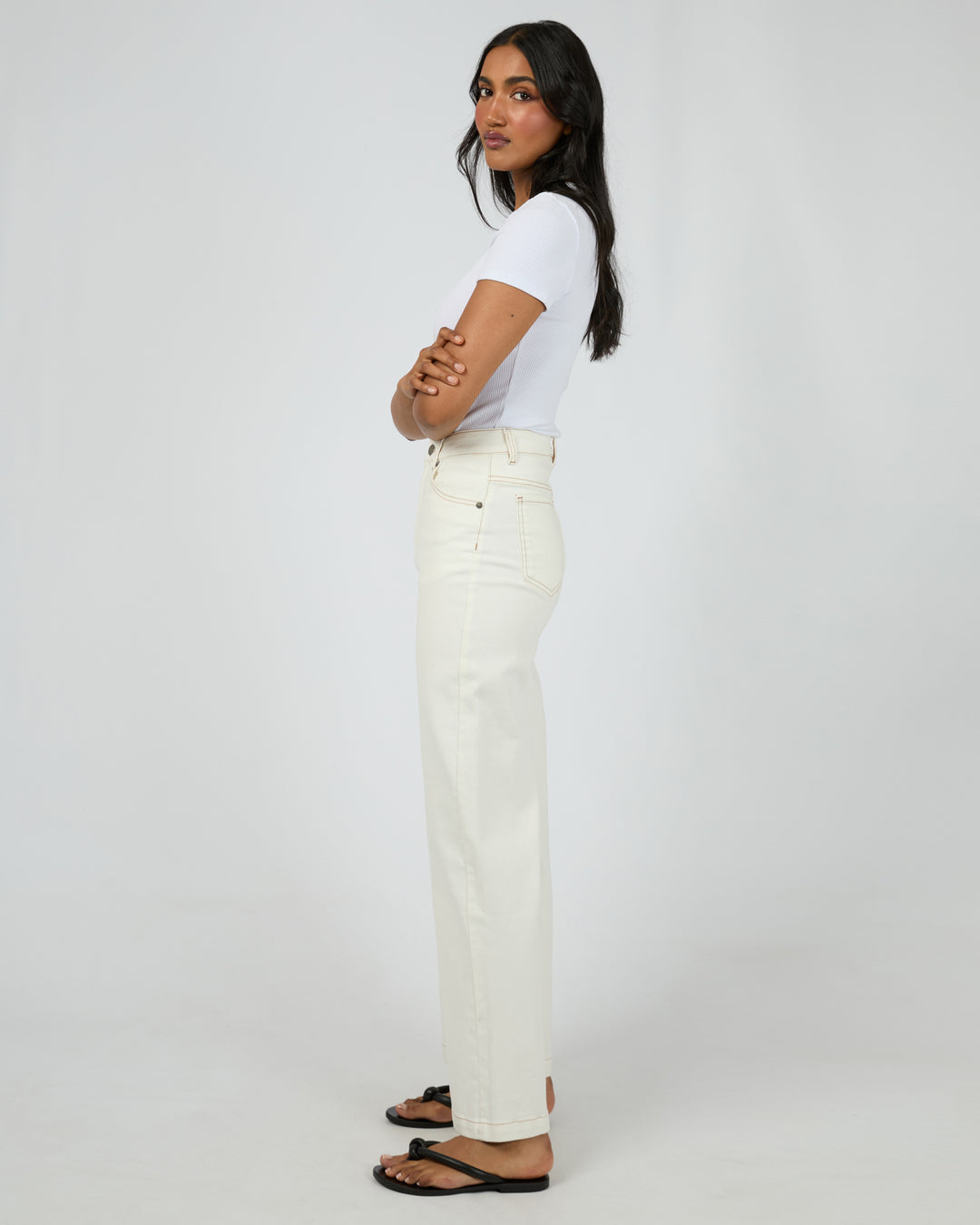 Jacqui Wide Leg Jean | Vintage White