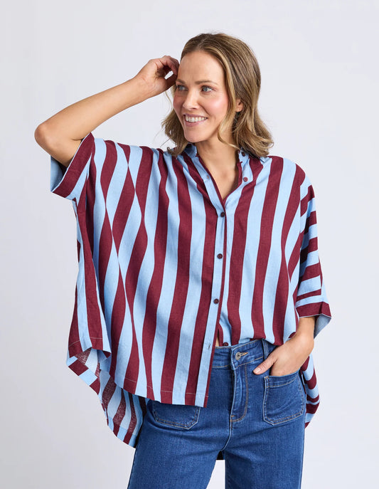 Palermo Stripe Shirt | Plum & Blue Stripe