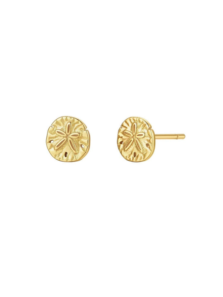Sand Dollar Studs in 18k Gold Vermeil